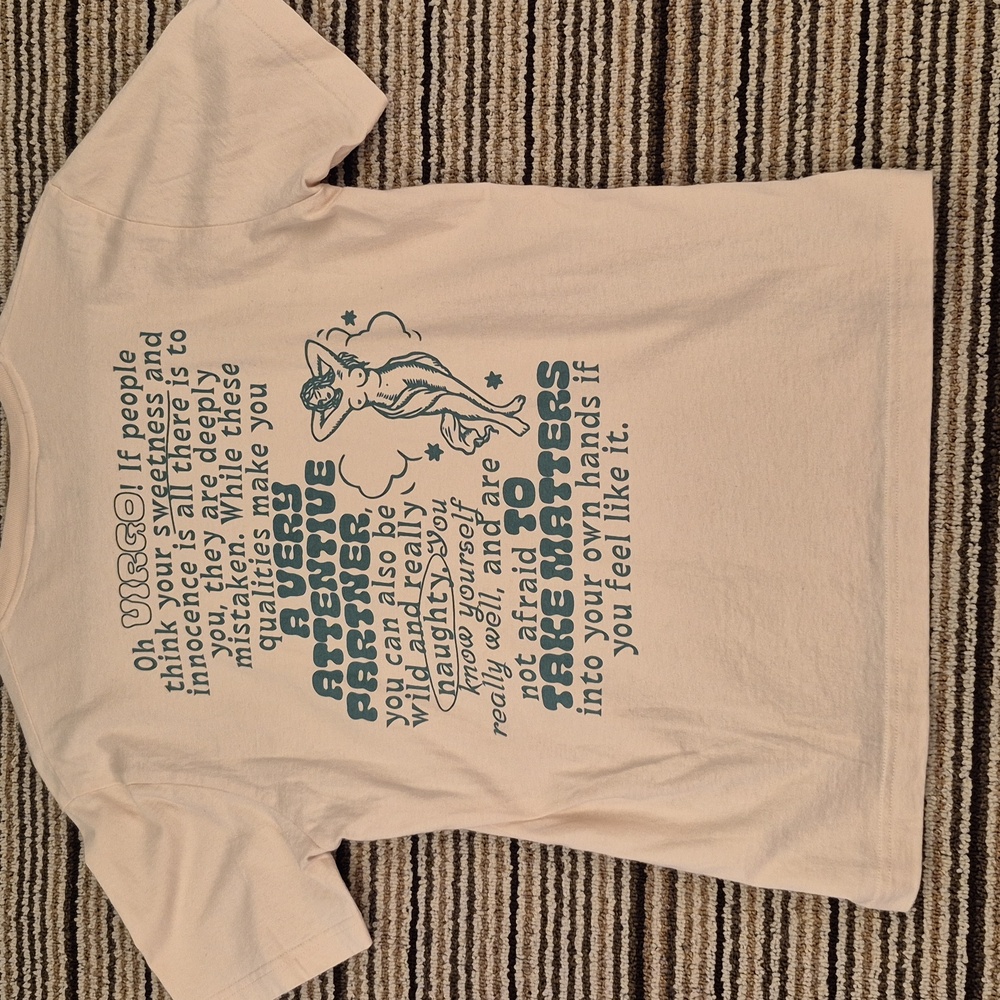 CARNE BOLLENTE Beige Tan Cotton Virgo Partners Crew Cotton Medium Mens T Shirt‎